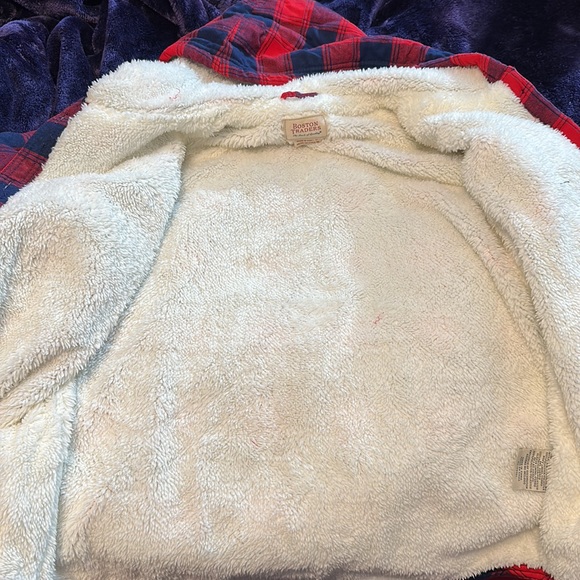 Boston Traders Sherpa Lined Fleece Hooded Button Up Shacket Size Women's Medium. - Picture 5 of 6